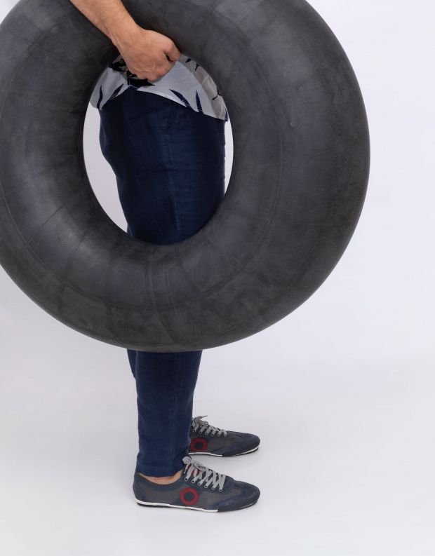 נעלי גברים - Aro - סניקרס JOANETA - אפור   אדום