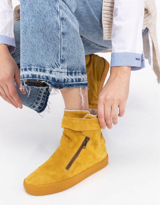 נעלי נשים - Aro - מגפון NOELLE רוכסן סקוטצ' - צהוב