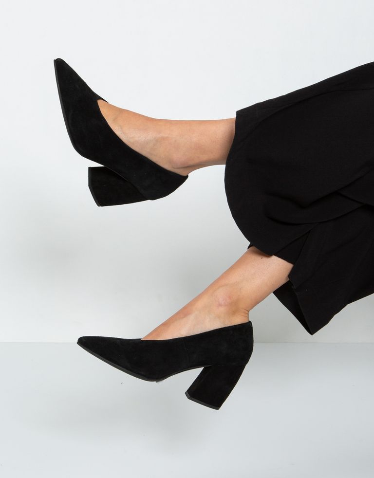 נעלי נשים - Jeffrey Campbell - נעלי סירה זמש HALT - שחור