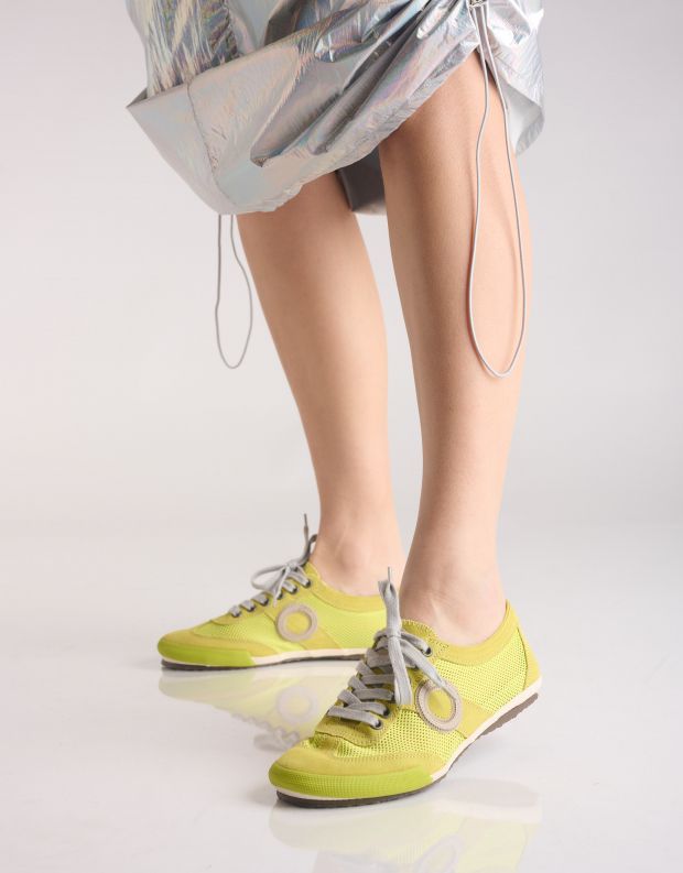 נעלי נשים - Aro - סניקרס JOANETA - צהוב   בז'