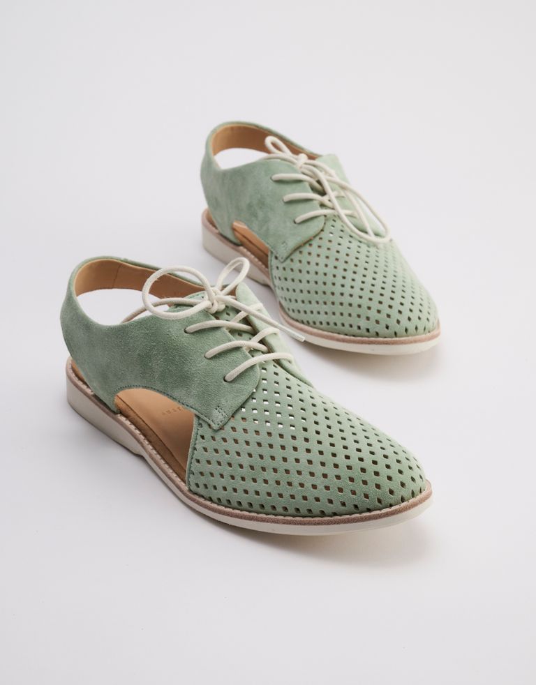נעלי נשים - Rollie - סנדלי זמש SLINGBACK  PUNC - מנטה3