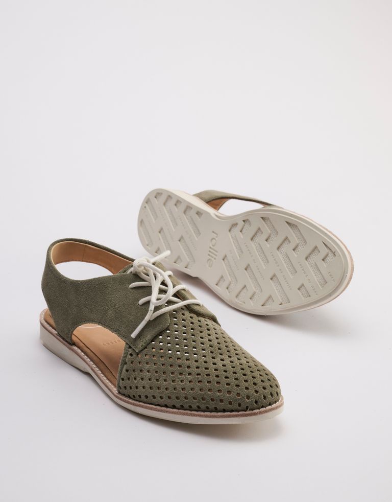 נעלי נשים - Rollie - סנדלי זמש SLINGBACK  PUNC - חאקי3