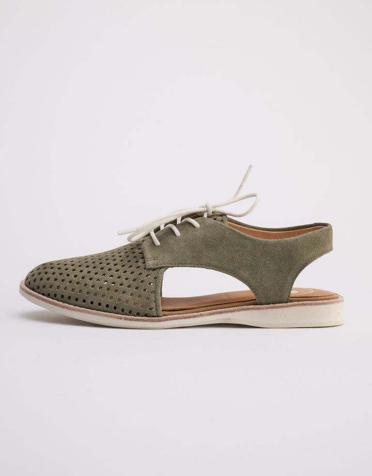 נעלי נשים - Rollie - סנדלי זמש SLINGBACK  PUNC - חאקי2