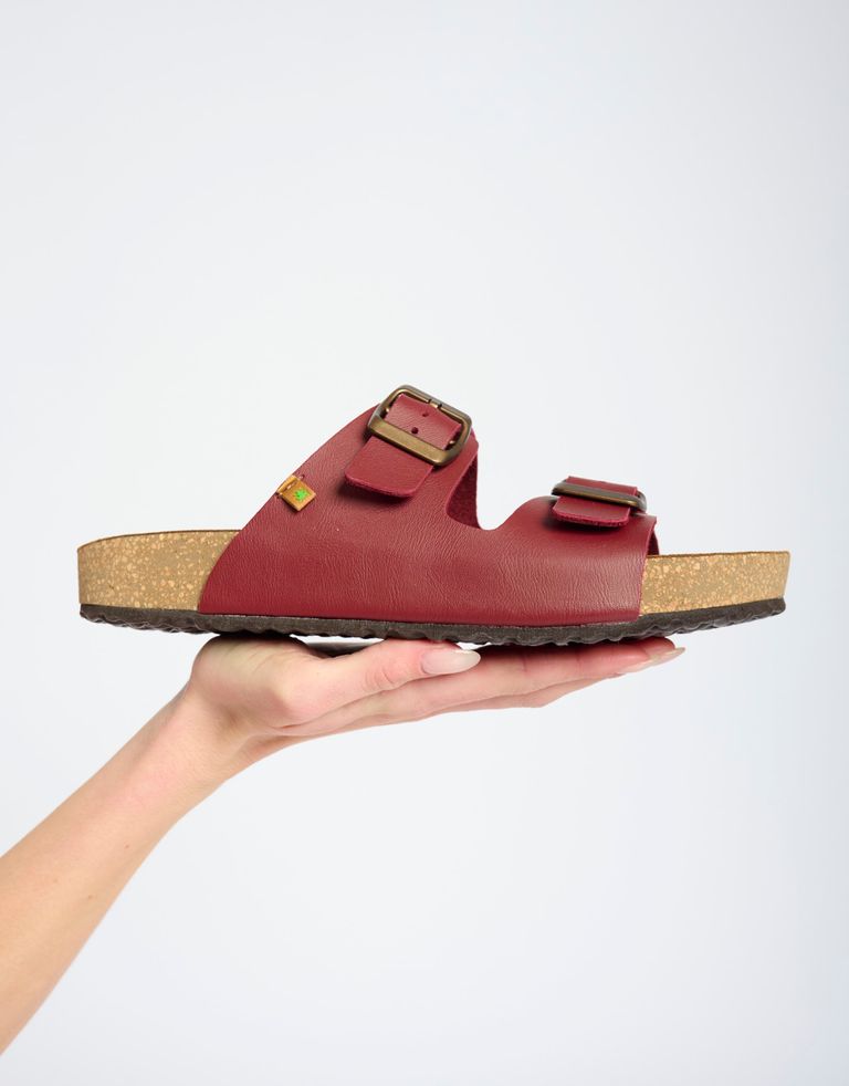 נעלי נשים - El Naturalista - כפכפי WARAJI VEGAN - בורדו1