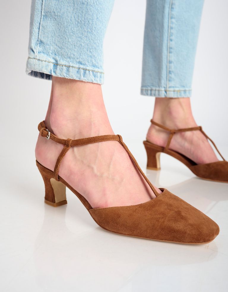 נעלי נשים - Jeffrey Campbell - נעלי עקב מזמש CHANTAL - חום1
