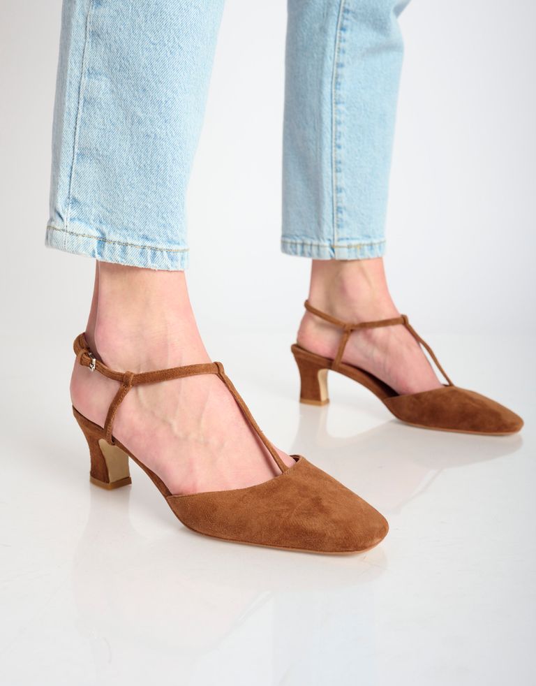 נעלי נשים - Jeffrey Campbell - נעלי עקב מזמש CHANTAL - חום3