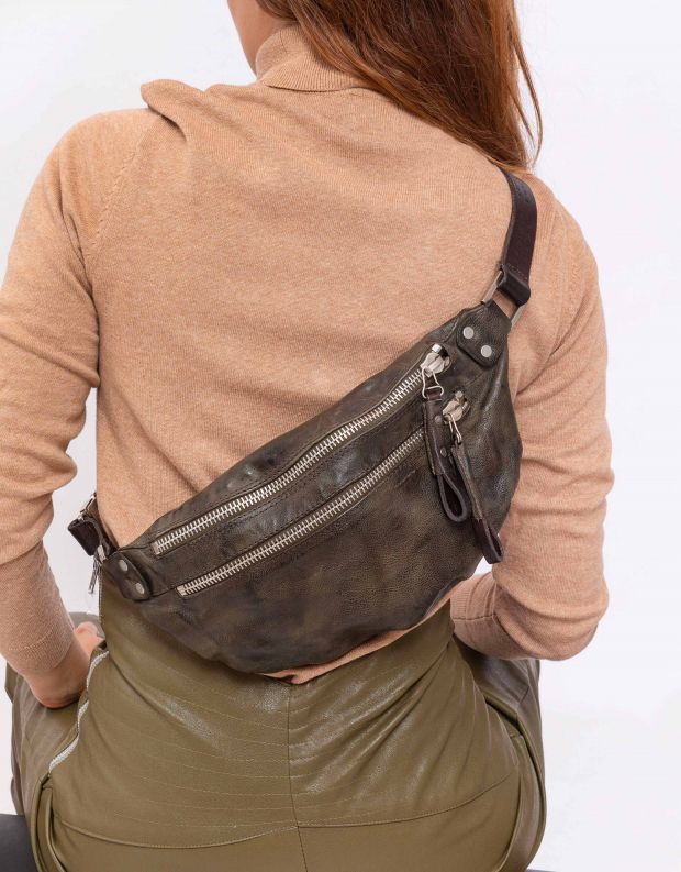 נעלי נשים - A.S. 98 - תיק פאוץ' עור - חאקי