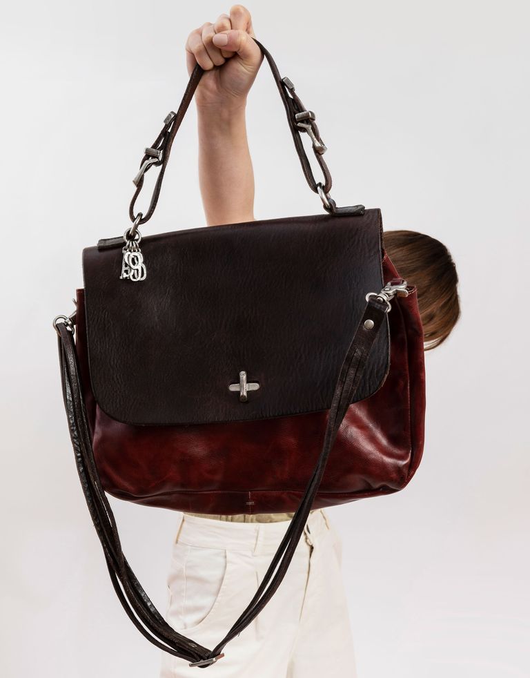 תיק כתף מעטפה גדול מעור AS.98 בורדו.1