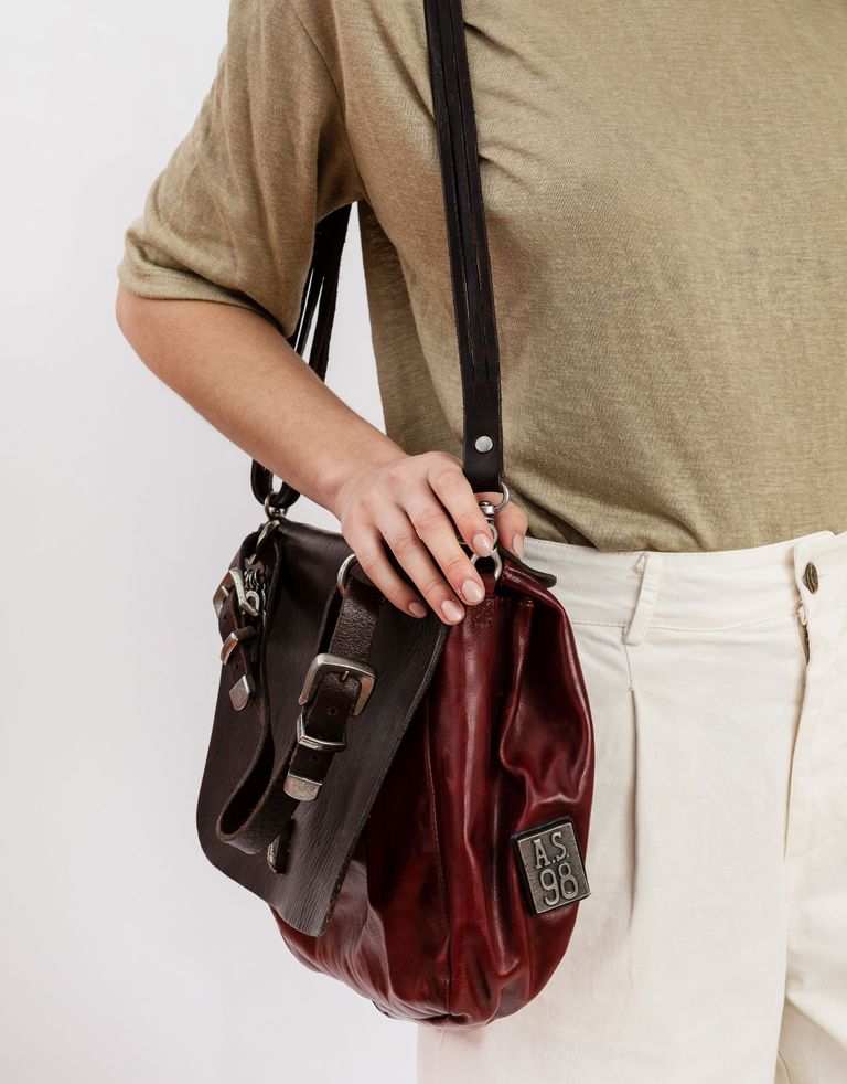 תיק כתף מעטפה גדול מעור AS.98 בורדו.3