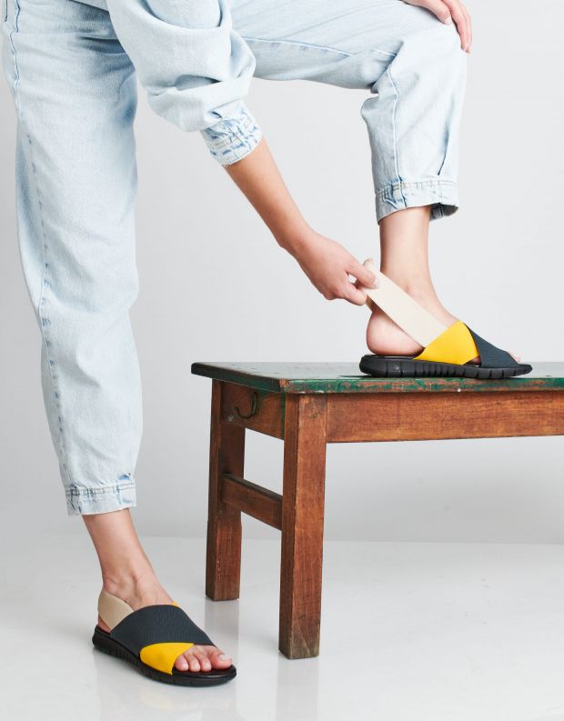 נעלי נשים - NR Rapisardi - סנדלים צבעוניים LESLIE - אפור   צהוב