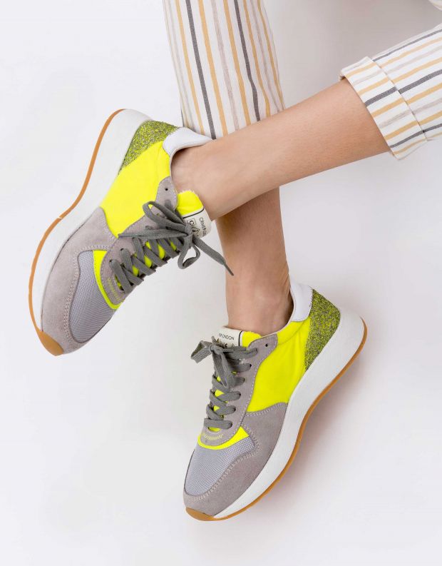 נעלי נשים - Crime London - סניקרס LUNAR - צהוב
