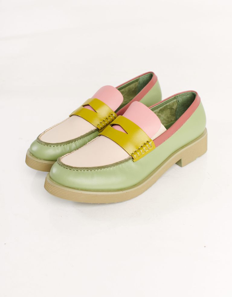 נעלי נשים - Jeffrey Campbell - מוקסינים צבעונים LENNA - מנטה
