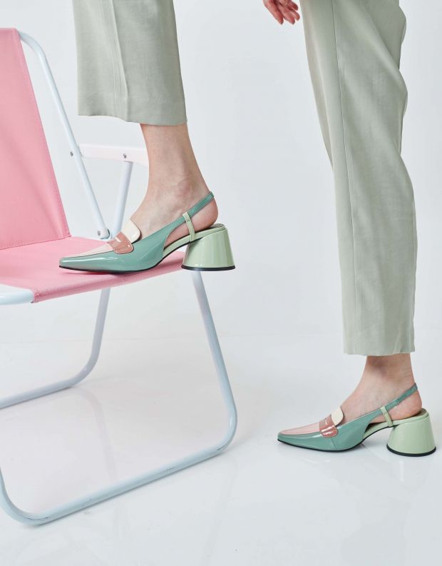 נעלי נשים - Jeffrey Campbell - נעלי סירה FERWAY - ירוק   ורוד