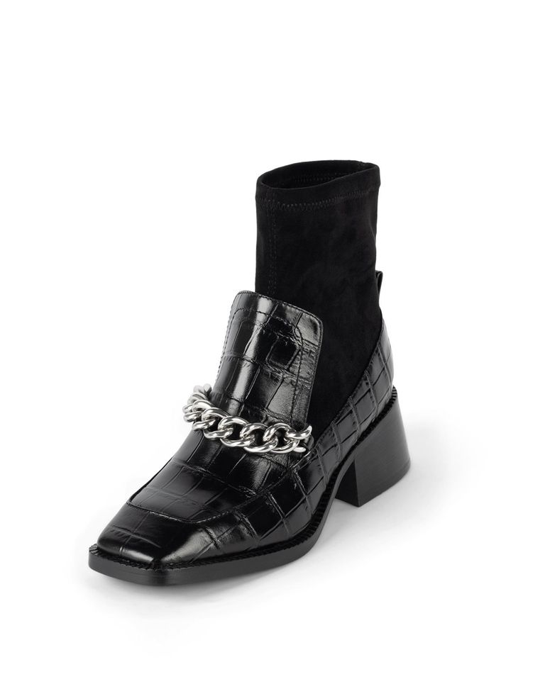 נעלי נשים - Jeffrey Campbell - מגפונים עם שרשרת PATRIK - שחור