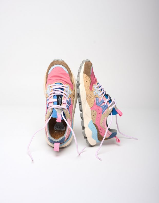 נעלי נשים - Flower Mountain - סניקרס YAMANO3 צבעוניות - ורוד   חום