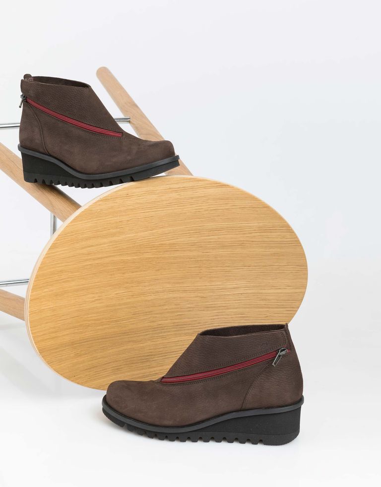 נעלי נשים - loints of Holland - מגפונים עם רוכסן LIGHTING - חום