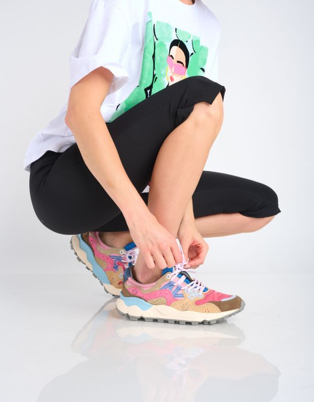 נעלי נשים - Flower Mountain - סניקרס YAMANO3 צבעוניות - ורוד   חום