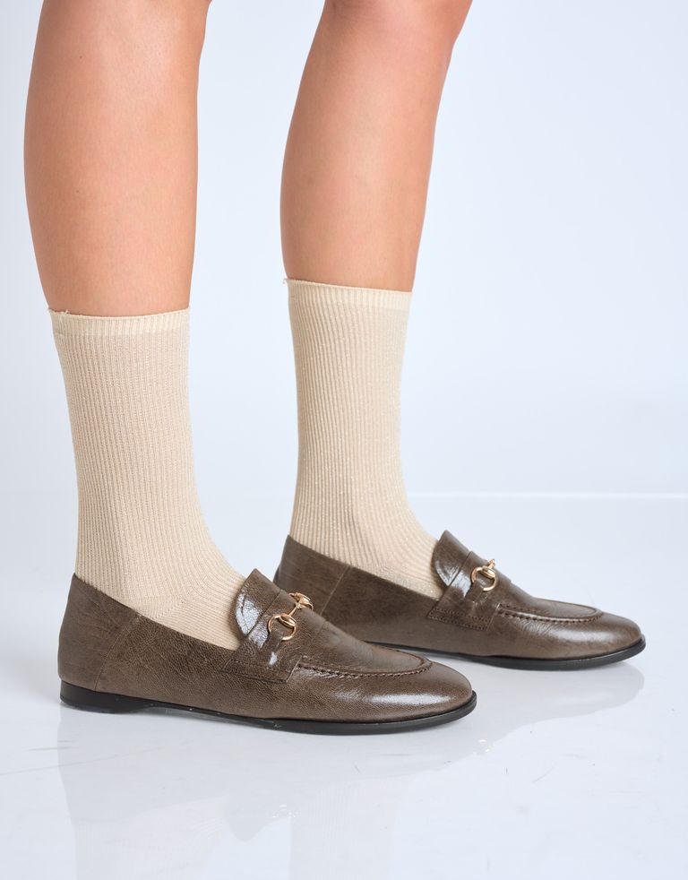 נעלי נשים - Yuko Imanishi - נעלי מוקסינים SACHI - חום3