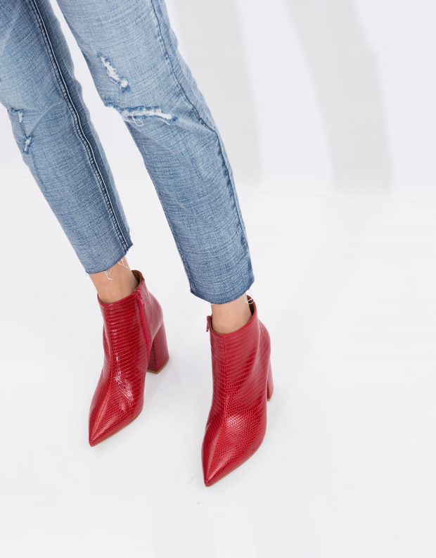 נעלי נשים - Jeffrey Campbell - מגפון TOTAL עור - אדום