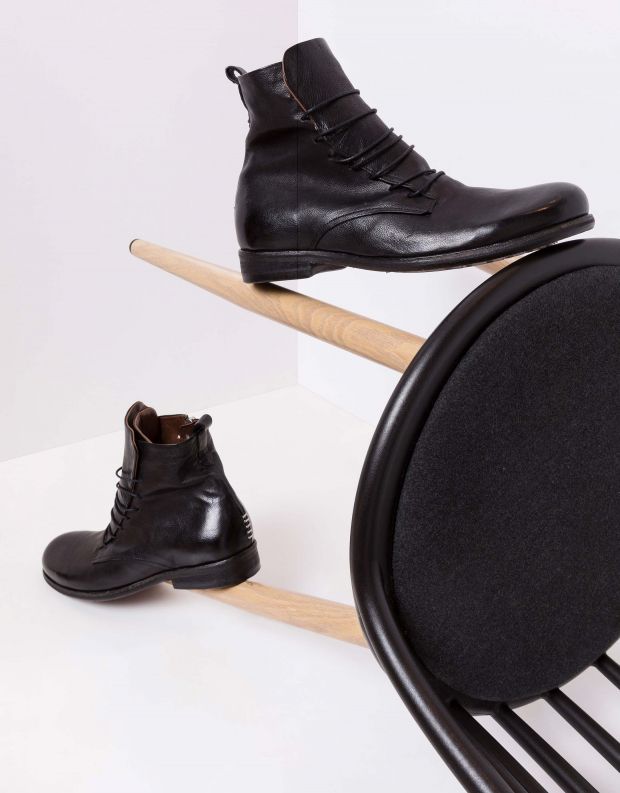 נעלי גברים - A.S. 98 - מגפיים עם שרוכים TRY - שחור