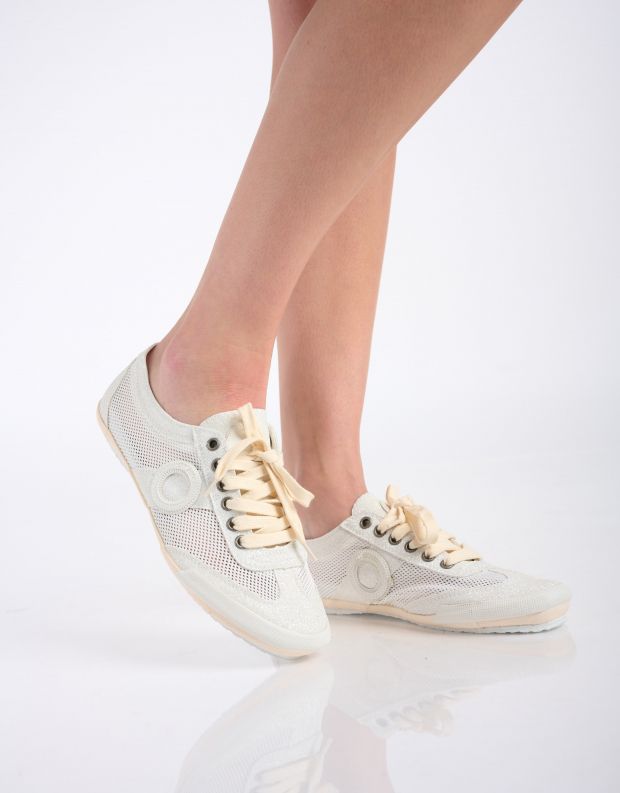 נעלי נשים - Aro - סניקרס JOANETA GLITTER - לבן