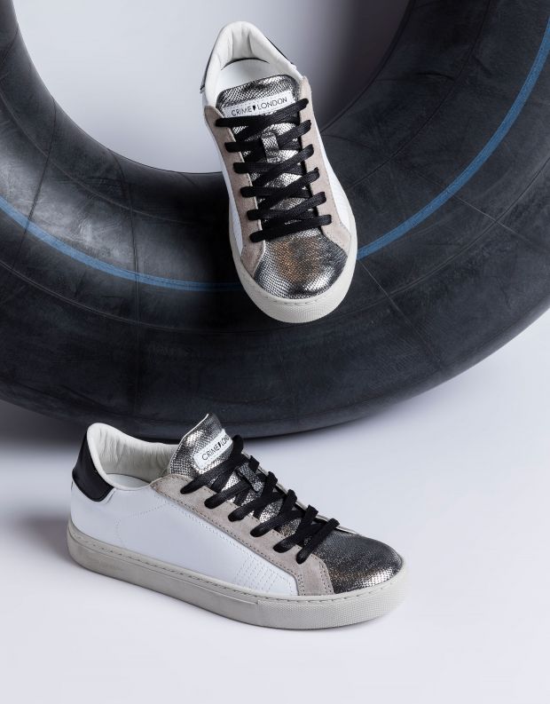נעלי נשים - Crime London - סניקרס LOW TOP ESSENTIAL - לבן