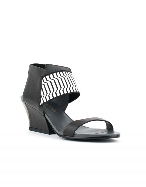 נעלי נשים - United Nude - סנדלי RAIKO - שחור לבן