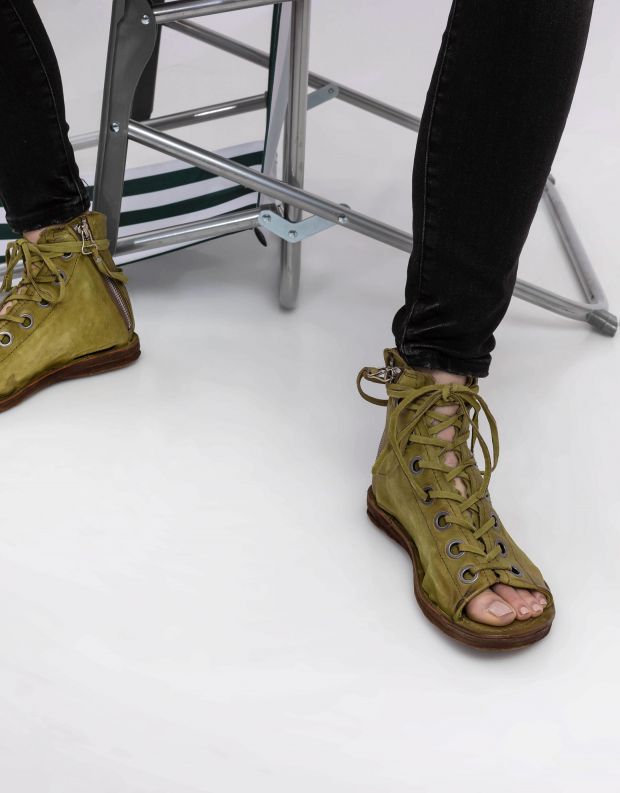 נעלי נשים - A.S. 98 - סנדל גבוה RAMOS שרוך - ירוק