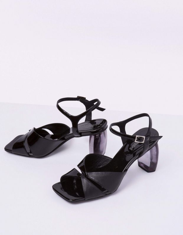 נעלי נשים - Jeffrey Campbell - סנדלי ANTIQUE עקב שקוף - שחור