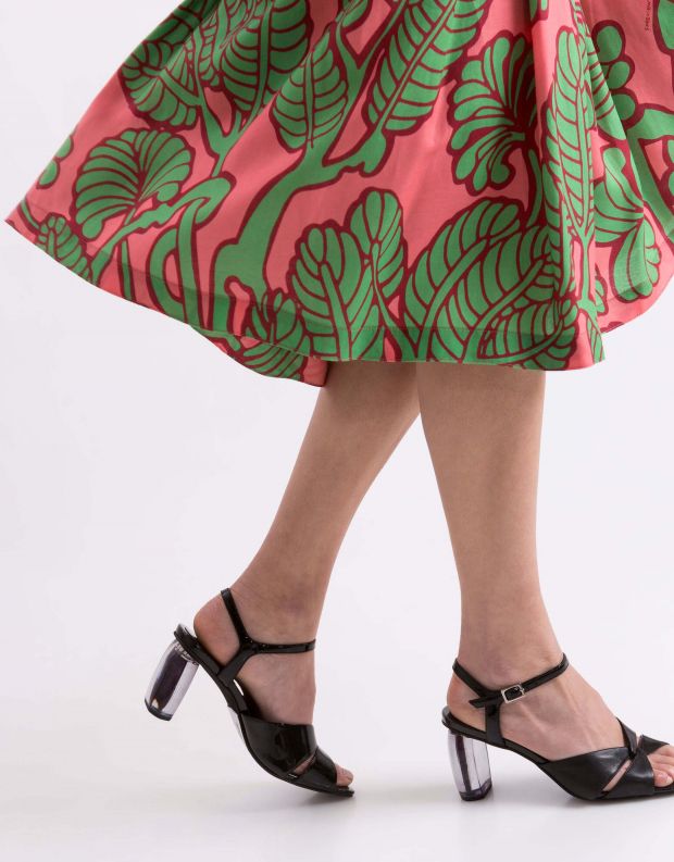 נעלי נשים - Jeffrey Campbell - סנדלי ANTIQUE עקב שקוף - שחור