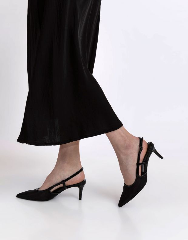 נעלי נשים - Jeffrey Campbell - נעלי סירה מבד רשת MAERA - שחור