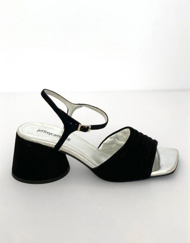 נעלי נשים - Jeffrey Campbell - סנדלי זמש עם עקב VERRA - שחור