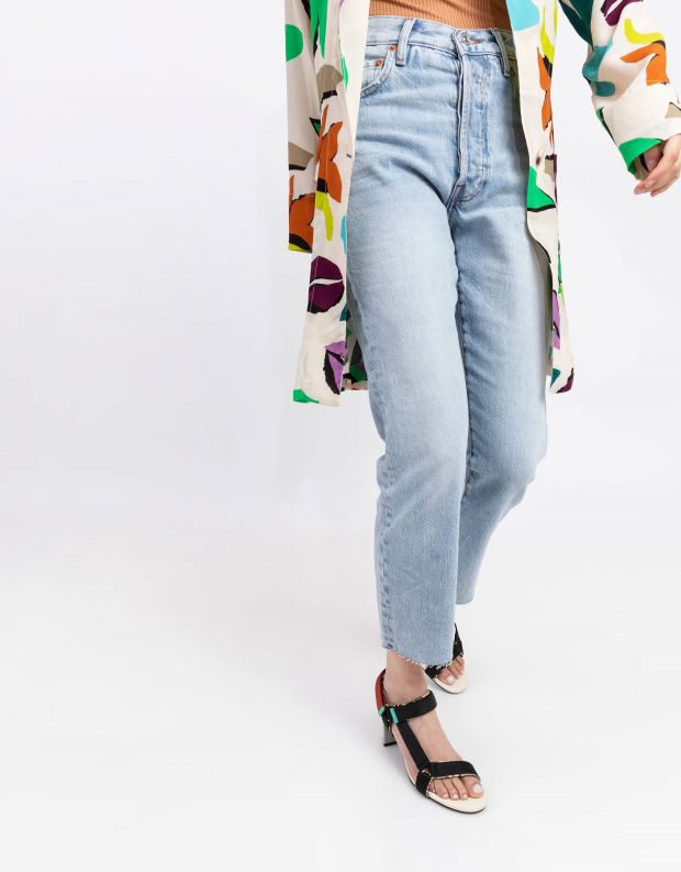 נעלי נשים - United Nude - סנדלים AURA עקב בינוני - שחור לבן