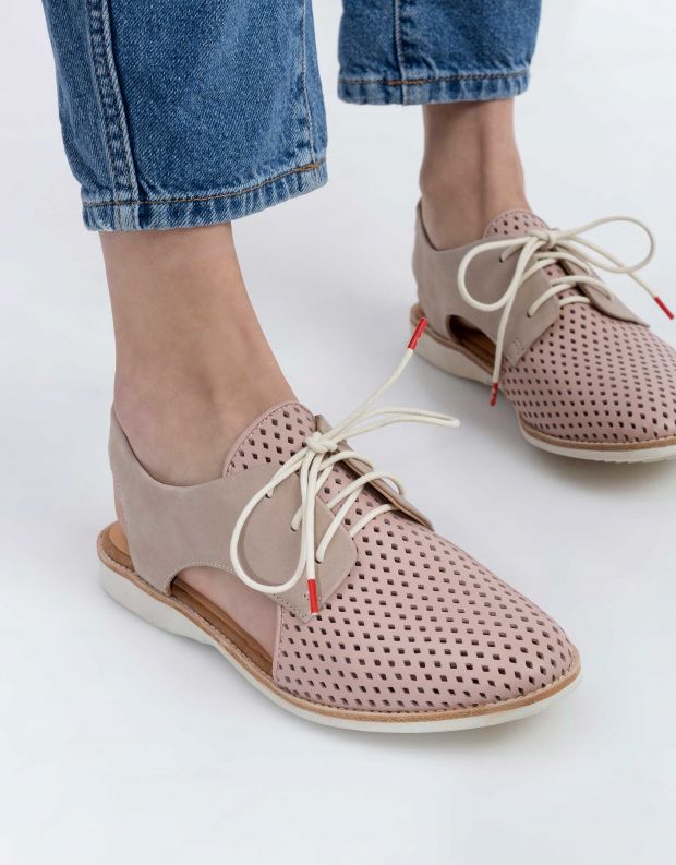 נעלי נשים - Rollie - נעלי עור SLINGBACK PUNCH - ורוד