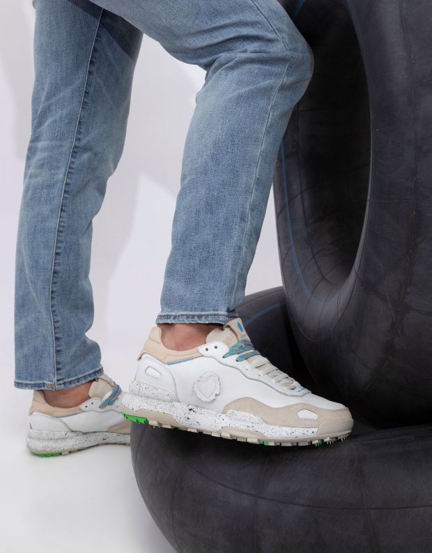 נעלי גברים - Satorisan - סניקרס עור CHACRONA - לבן