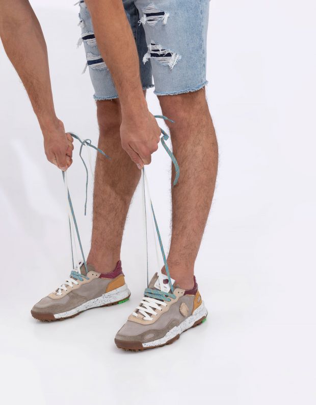 נעלי גברים - Satorisan - סניקרס עור CHACRONA - אפור