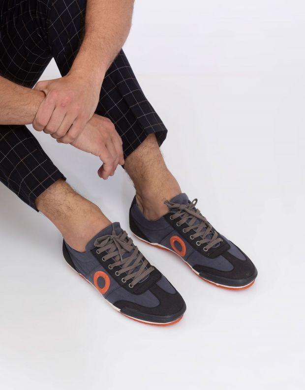 נעלי גברים - Aro - סניקרס בד MAY - אפור כהה