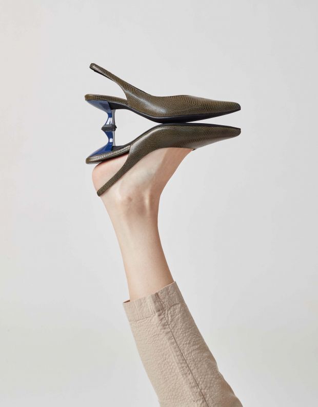 נעלי נשים - Jeffrey Campbell - סירה AMULET - חאקי