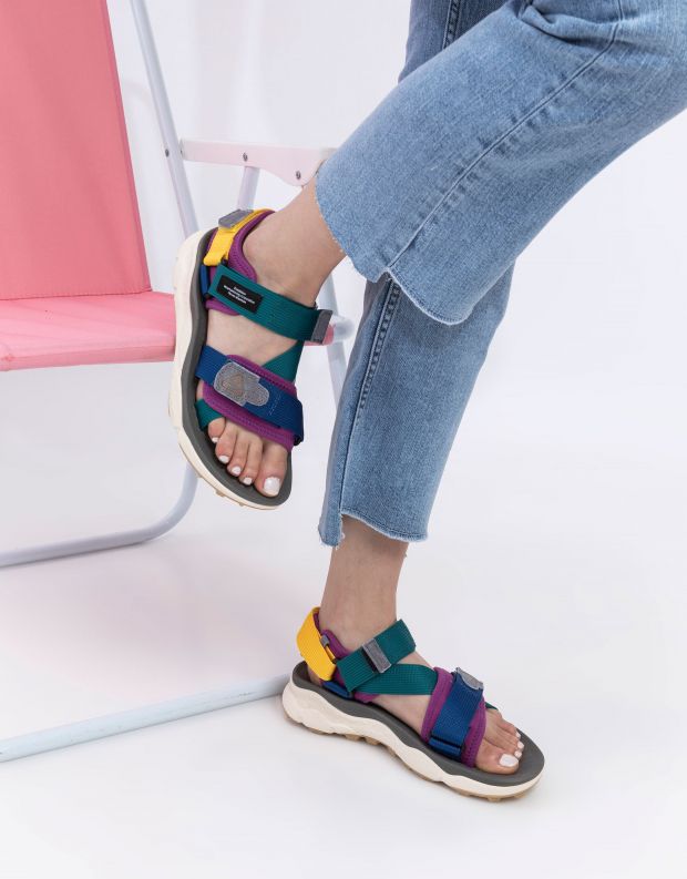 נעלי נשים - Flower Mountain - סנדלי רצועות סקוטש NAZCA - ירוק   כחול