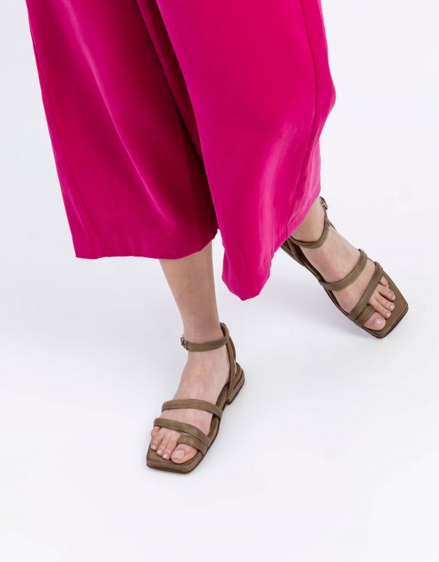 נעלי נשים - A.S. 98 - סנדלי רצועות שטוחים TAKE - חאקי