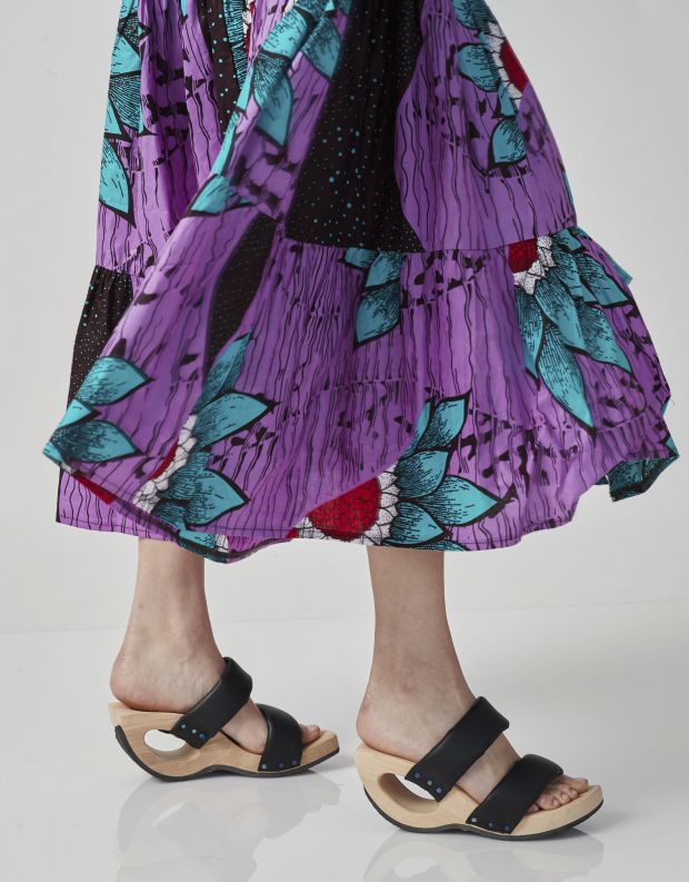 נעלי נשים - Trippen - כפכפי עץ TIRE WOOD - שחור