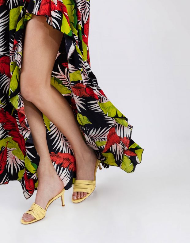 נעלי נשים - Jeffrey Campbell - כפכפי עקב רצועות KACEY - צהוב