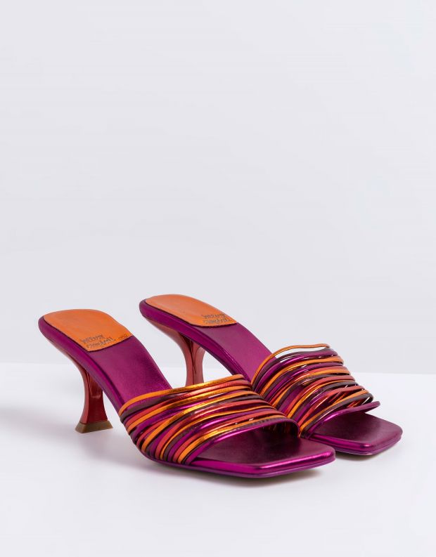 נעלי נשים - Jeffrey Campbell - כפכפי עקב מטאליים MR BIG2 - סגול