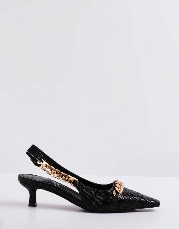 נעלי נשים - Jeffrey Campbell - נעלי סירה עם שרשרת  RYKA - שחור