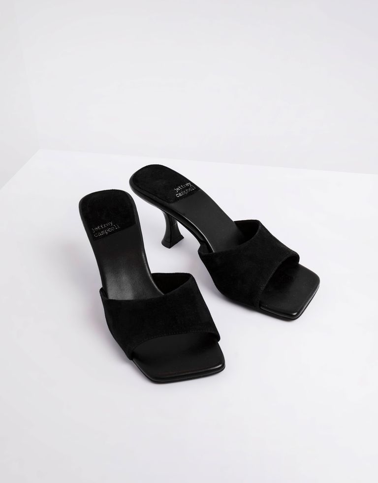 נעלי נשים - Jeffrey Campbell - כפכפי זמש עם עקב MR  BIG - שחור2