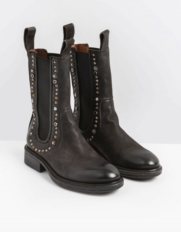 נעלי נשים - A.S. 98 - מגפיים עם ניטים FLOWER - שחור