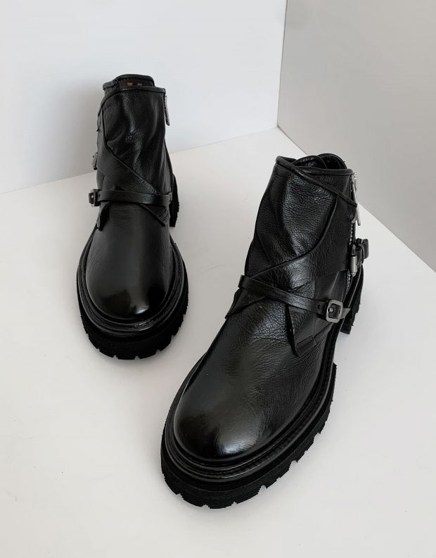 נעלי נשים - A.S. 98 - מגפונים עם אבזמים HEAVEN - שחור