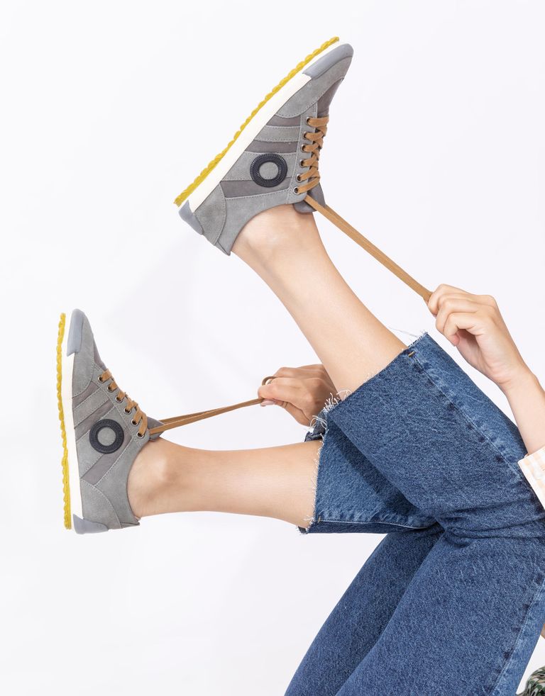 נעלי נשים - Aro - סניקרס IDO B - אפור-צהוב