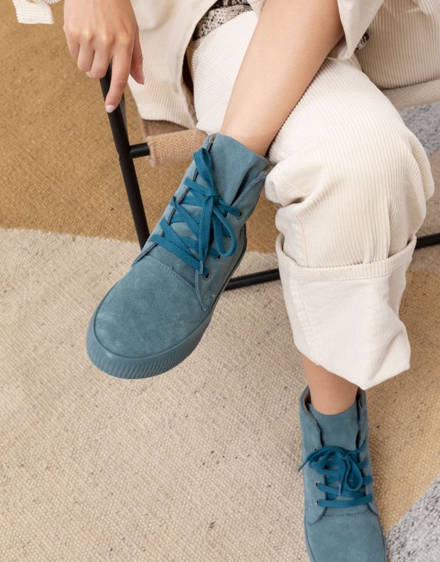 נעלי נשים - Aro - מגפונים עם שרוכים NOELLE - כחול