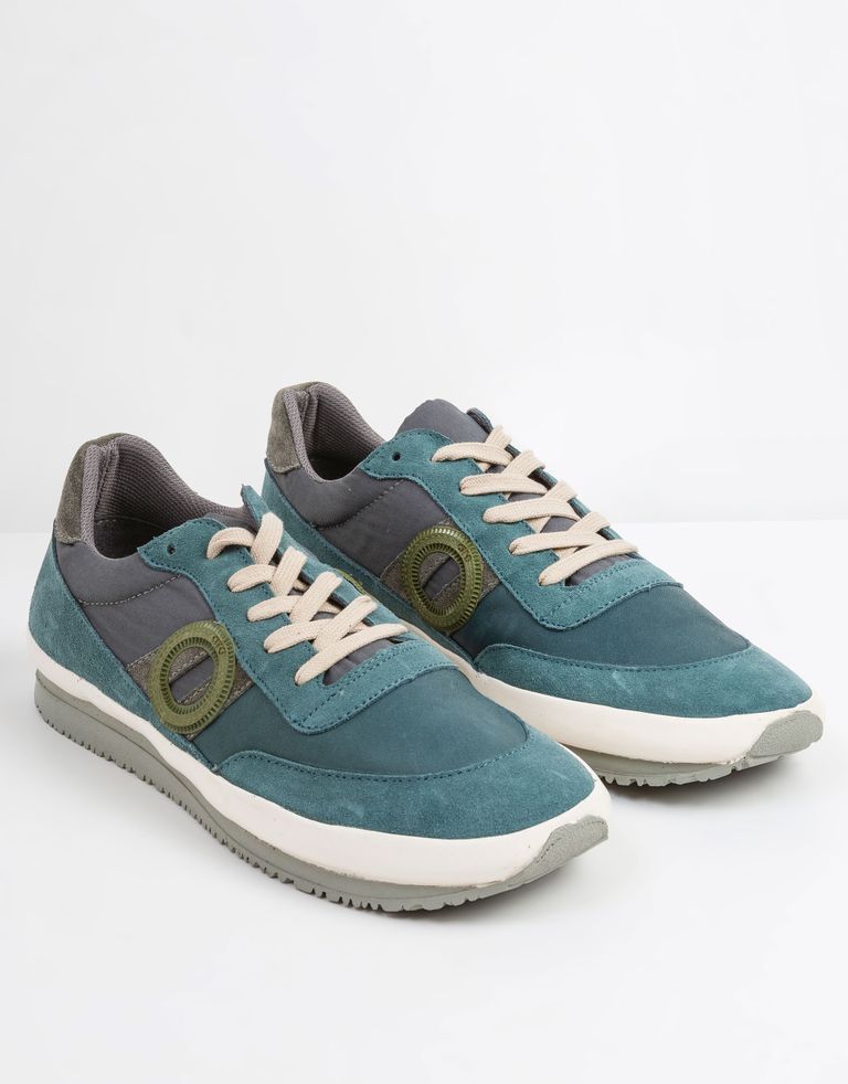 נעלי גברים - Aro - סניקרס עור וזמש JAQ - כחול